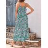 imageDokotoo Women Summer Dresses 2025 Spaghetti Strap Scoop Neck Smocked Ruffle Flowy Boho Maxi DressGreen