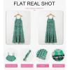 imageDokotoo Women Summer Dresses 2025 Spaghetti Strap Scoop Neck Smocked Ruffle Flowy Boho Maxi DressGreen