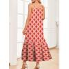imageDokotoo Women Summer Dresses 2025 Spaghetti Strap Scoop Neck Smocked Ruffle Flowy Boho Maxi DressMulticolor