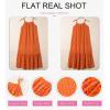 imageDokotoo Women Summer Dresses 2025 Spaghetti Strap Scoop Neck Smocked Ruffle Flowy Boho Maxi DressOrange