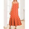 imageDokotoo Women Summer Dresses 2025 Spaghetti Strap Scoop Neck Smocked Ruffle Flowy Boho Maxi DressOrange