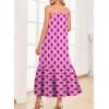 imageDokotoo Women Summer Dresses 2025 Spaghetti Strap Scoop Neck Smocked Ruffle Flowy Boho Maxi DressPurple