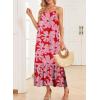 imageDokotoo Women Summer Dresses 2025 Spaghetti Strap Scoop Neck Smocked Ruffle Flowy Boho Maxi DressRed