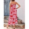 imageDokotoo Women Summer Dresses 2025 Spaghetti Strap Scoop Neck Smocked Ruffle Flowy Boho Maxi DressRed