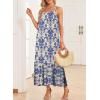 imageDokotoo Women Summer Dresses 2025 Spaghetti Strap Scoop Neck Smocked Ruffle Flowy Boho Maxi DressSky Blue 1