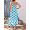 imageDokotoo Women Summer Dresses 2025 Spaghetti Strap Scoop Neck Smocked Ruffle Flowy Boho Maxi DressSky Blue