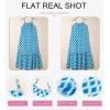 imageDokotoo Women Summer Dresses 2025 Spaghetti Strap Scoop Neck Smocked Ruffle Flowy Boho Maxi DressSky Blue