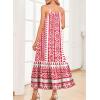 imageDokotoo Women Summer Dresses 2025 Spaghetti Strap Scoop Neck Smocked Ruffle Flowy Boho Maxi DressWhite