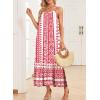 imageDokotoo Women Summer Dresses 2025 Spaghetti Strap Scoop Neck Smocked Ruffle Flowy Boho Maxi DressWhite