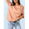 imageDokotoo Womens Casual Crew Neck Sweatshirt Loose Soft Long Sleeve Pullover TopsA Apricot Powder