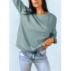 imageDokotoo Womens Casual Crew Neck Sweatshirt Loose Soft Long Sleeve Pullover TopsA Blue