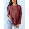 imageDokotoo Womens Casual Crew Neck Sweatshirt Loose Soft Long Sleeve Pullover TopsA Burgundy