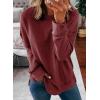 imageDokotoo Womens Casual Crew Neck Sweatshirt Loose Soft Long Sleeve Pullover TopsA Burgundy