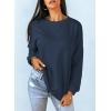 imageDokotoo Womens Casual Crew Neck Sweatshirt Loose Soft Long Sleeve Pullover TopsA Dark Blue