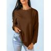 imageDokotoo Womens Casual Crew Neck Sweatshirt Loose Soft Long Sleeve Pullover TopsA Dark Brown