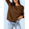 imageDokotoo Womens Casual Crew Neck Sweatshirt Loose Soft Long Sleeve Pullover TopsA Dark Brown
