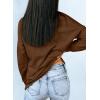 imageDokotoo Womens Casual Crew Neck Sweatshirt Loose Soft Long Sleeve Pullover TopsA Dark Brown