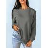 imageDokotoo Womens Casual Crew Neck Sweatshirt Loose Soft Long Sleeve Pullover TopsA Dark Grey