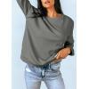 imageDokotoo Womens Casual Crew Neck Sweatshirt Loose Soft Long Sleeve Pullover TopsA Dark Grey