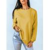 imageDokotoo Womens Casual Crew Neck Sweatshirt Loose Soft Long Sleeve Pullover TopsA Dark Yellow