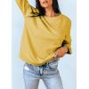 imageDokotoo Womens Casual Crew Neck Sweatshirt Loose Soft Long Sleeve Pullover TopsA Dark Yellow