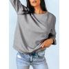 imageDokotoo Womens Casual Crew Neck Sweatshirt Loose Soft Long Sleeve Pullover TopsA Gray