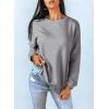 imageDokotoo Womens Casual Crew Neck Sweatshirt Loose Soft Long Sleeve Pullover TopsA Gray
