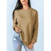 imageDokotoo Womens Casual Crew Neck Sweatshirt Loose Soft Long Sleeve Pullover TopsA Khaki