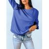 imageDokotoo Womens Casual Crew Neck Sweatshirt Loose Soft Long Sleeve Pullover TopsA Light Blue