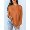 imageDokotoo Womens Casual Crew Neck Sweatshirt Loose Soft Long Sleeve Pullover TopsA Orange