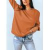 imageDokotoo Womens Casual Crew Neck Sweatshirt Loose Soft Long Sleeve Pullover TopsA Orange