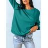 imageDokotoo Womens Casual Crew Neck Sweatshirt Loose Soft Long Sleeve Pullover TopsA Peacock Blue