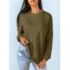 imageDokotoo Womens Casual Crew Neck Sweatshirt Loose Soft Long Sleeve Pullover TopsA Pickle Green