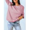 imageDokotoo Womens Casual Crew Neck Sweatshirt Loose Soft Long Sleeve Pullover TopsA Pink