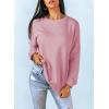 imageDokotoo Womens Casual Crew Neck Sweatshirt Loose Soft Long Sleeve Pullover TopsA Pink