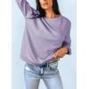imageDokotoo Womens Casual Crew Neck Sweatshirt Loose Soft Long Sleeve Pullover TopsA Purple