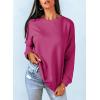 imageDokotoo Womens Casual Crew Neck Sweatshirt Loose Soft Long Sleeve Pullover TopsA Rose