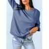 imageDokotoo Womens Casual Crew Neck Sweatshirt Loose Soft Long Sleeve Pullover TopsA Sail Blue