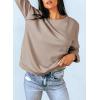 imageDokotoo Womens Casual Crew Neck Sweatshirt Loose Soft Long Sleeve Pullover TopsA Simply Taupe
