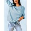 imageDokotoo Womens Casual Crew Neck Sweatshirt Loose Soft Long Sleeve Pullover TopsA Sky Blue