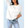 imageDokotoo Womens Casual Crew Neck Sweatshirt Loose Soft Long Sleeve Pullover TopsA White