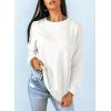 imageDokotoo Womens Casual Crew Neck Sweatshirt Loose Soft Long Sleeve Pullover TopsA White