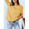 imageDokotoo Womens Casual Crew Neck Sweatshirt Loose Soft Long Sleeve Pullover TopsA Yellow