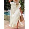imageDokotoo Womens Casual Short Sleeve Side Split Button Down Long Kimonos Cardigans Swimsuit Cover Ups Summer Beach DressApricot