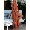 imageDokotoo Womens Casual Short Sleeve Side Split Button Down Long Kimonos Cardigans Swimsuit Cover Ups Summer Beach DressOrange