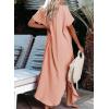 imageDokotoo Womens Casual Short Sleeve Side Split Button Down Long Kimonos Cardigans Swimsuit Cover Ups Summer Beach DressPink 3