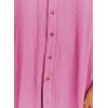 imageDokotoo Womens Casual Short Sleeve Side Split Button Down Long Kimonos Cardigans Swimsuit Cover Ups Summer Beach DressRose