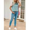 imageDokotoo Womens Color Block Fashion Short Sleeve Crewneck Knitted Spring Summer Casual Loose T Shirts TopsAblue Green