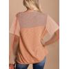 imageDokotoo Womens Color Block Fashion Short Sleeve Crewneck Knitted Spring Summer Casual Loose T Shirts TopsAkhaki