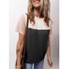 imageDokotoo Womens Color Block Fashion Short Sleeve Crewneck Knitted Spring Summer Casual Loose T Shirts TopsCarbon Grey